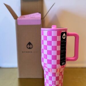 HydroJug Pink Bubblegum Checkers Traveler 32oz NIB
